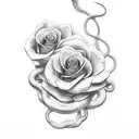 snake and rose  but the snake is the main tattoo design idea