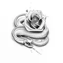 snake and rose  but the snake is the main tattoo design idea