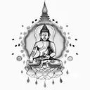 Elephant - Buddha tattoo design idea