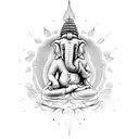 Elephant - Buddha tattoo design idea