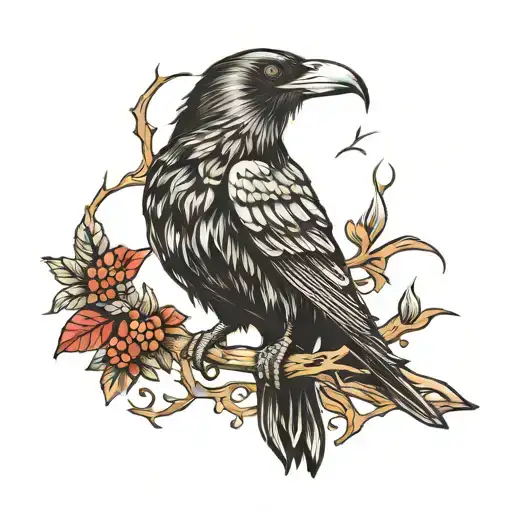 Hugin Munin Raven tattoo design idea
