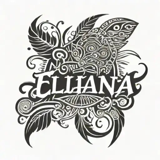 The name Eliana, the background has to represent a wild child theme tattoo design idea