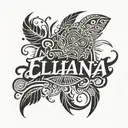 The name Eliana, the background has to represent a wild child theme tattoo design idea