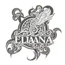 The name Eliana, the background has to represent a wild child theme tattoo design idea