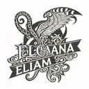 The name Eliana, the background has to represent a wild child theme tattoo design idea