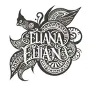 The name Eliana, the background has to represent a wild child theme tattoo design idea