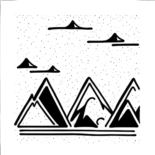 ocean into mountains  tattoo design idea