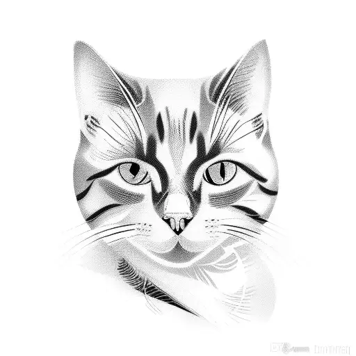 Elegant cat silhouette surrounded by sexy floral patterns tattoo design idea