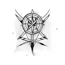 arrow with compass tattoo design idea