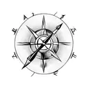 arrow with compass tattoo design idea