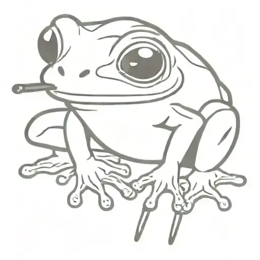 frog smoking a joint tattoo design idea