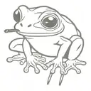 frog smoking a joint tattoo design idea