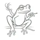 frog smoking a joint tattoo design idea