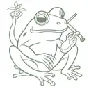 frog smoking a joint tattoo design idea