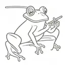 frog smoking a joint tattoo design idea