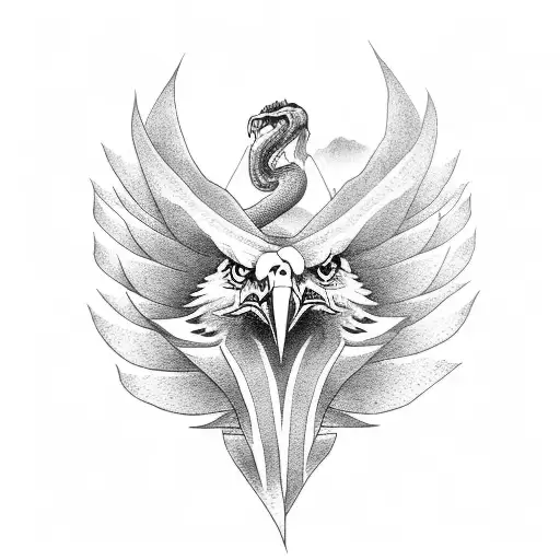 Eagle Snake Soldier tattoo design idea