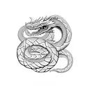Snake Dragon tattoo design idea