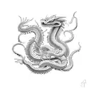 Snake Dragon tattoo design idea