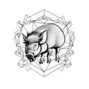 Boar riding a mtb tattoo design idea