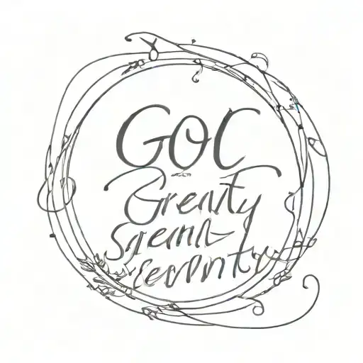 God, grant me the serenity to accept the things I. cannot change, courage to change the things I can, and wisdom to know tattoo design idea