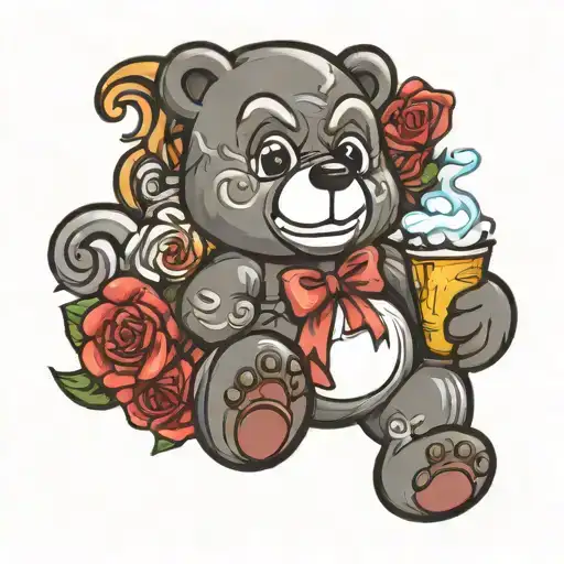 grumpy care bear tattoo design idea