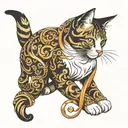 cat infinity tail wrapped tattoo design idea
