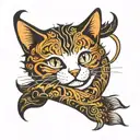 cat infinity tail wrapped tattoo design idea
