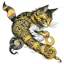 cat infinity tail wrapped tattoo design idea