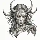 Gatekeeper demon girl tattoo design idea