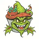 grinch cupcake   tattoo design idea