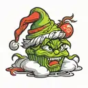 grinch cupcake   tattoo design idea