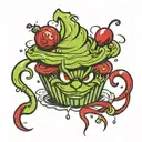 grinch cupcake   tattoo design idea