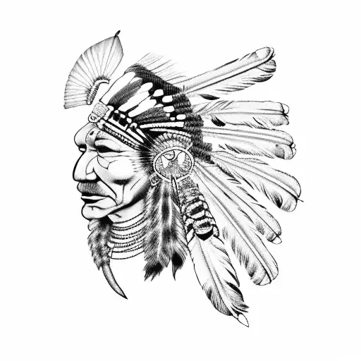 Indian chief tattoo design idea
