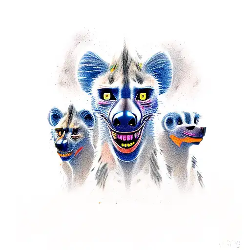 4 Hyenas from the Lion king tattoo design idea