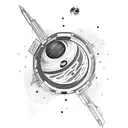 space, astronalt, black hole tattoo design idea