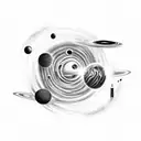 space, astronalt, black hole tattoo design idea