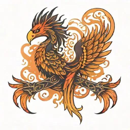 Phoenix and Scorpio ♏️ symbolizing freedom and being reborn  tattoo design idea