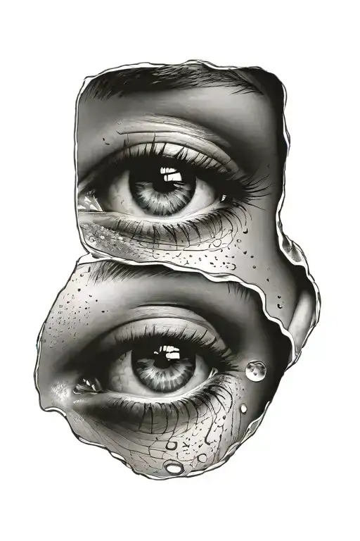 tear drop zone tattoo design idea