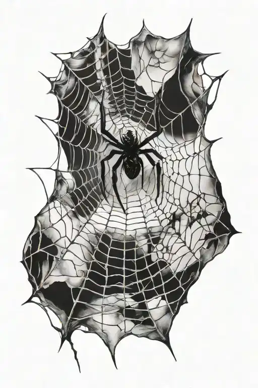 spider web tattoo design idea