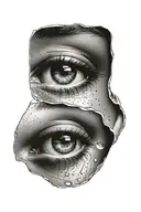 tear drop zone tattoo design idea