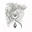 tear drop tattoo design idea
