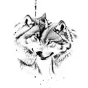 A fierce kickboxing match between two wolves, surrounded by a cloud of whiskey vapor tattoo design idea