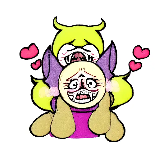 Two masks, cute, scary, laugh, cry, kawaii tattoo design idea