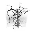 poison ivy electricity pole brutalist tattoo design idea