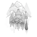 paisajes de bolivia tattoo design idea