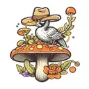 goose, disco ball, cowboy hat, mushroom, buccee tattoo design idea