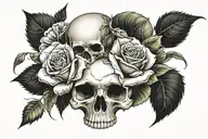 Skull and rose tattoo design idea