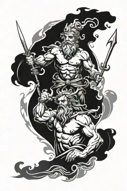 zeus y poseidon tattoo design idea