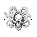 female half face skull medusa tattoo design idea