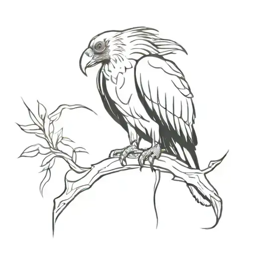 vulture perched tattoo design idea